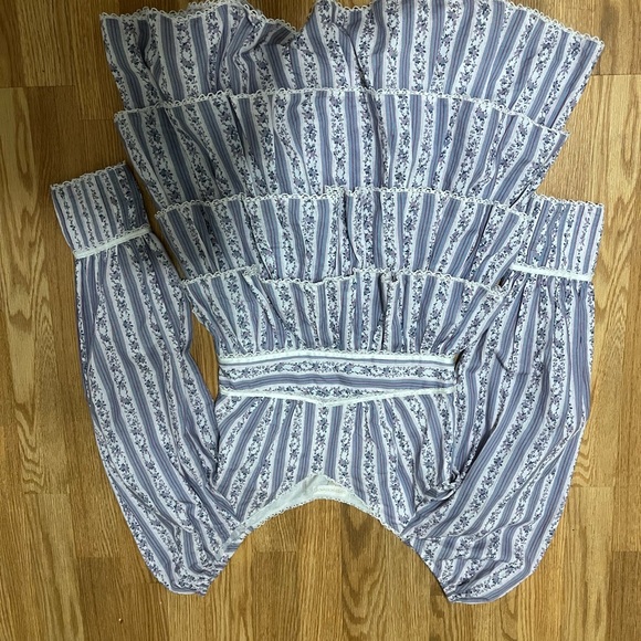 LOVESHACKFANCY Astor Striped Ruffle-tiered Dress In Dusk Size 2 - Picture 4 of 10